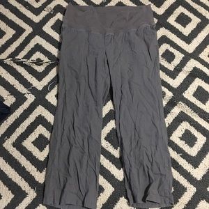 Linen Maternity Pants with Foldover Waistband